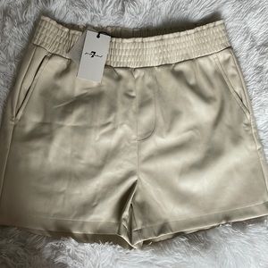 7 for all mankind faux leather shorts